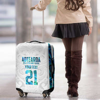 Custom New Zealand Aotearoa Luggage Cover Maori Paua Shell Indigenous - Polynesian Pride
