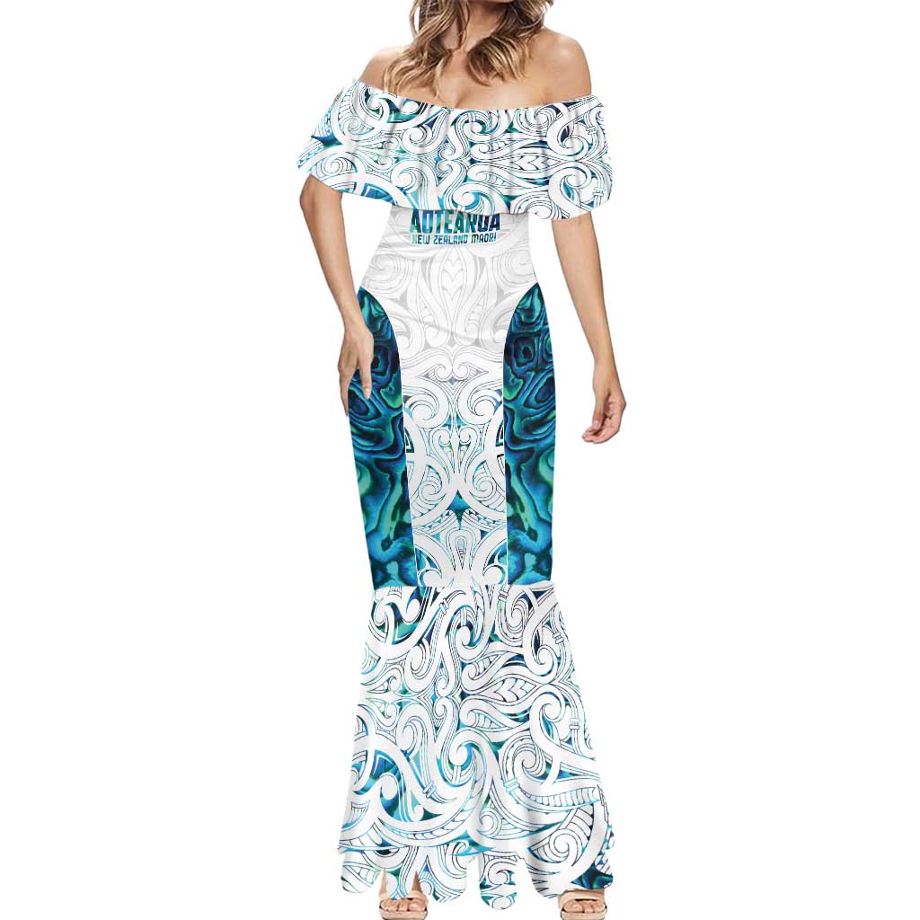 Custom New Zealand Aotearoa Mermaid Dress Maori Paua Shell Indigenous - Polynesian Pride