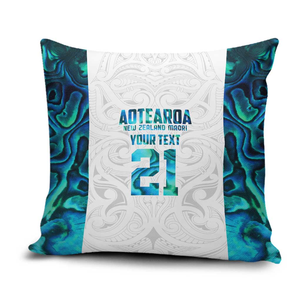 Custom New Zealand Aotearoa Pillow Cover Maori Paua Shell Indigenous LT9 Blue - Polynesian Pride