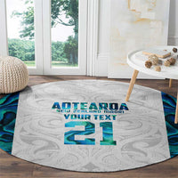 Custom New Zealand Aotearoa Round Carpet Maori Paua Shell Indigenous LT9 - Polynesian Pride
