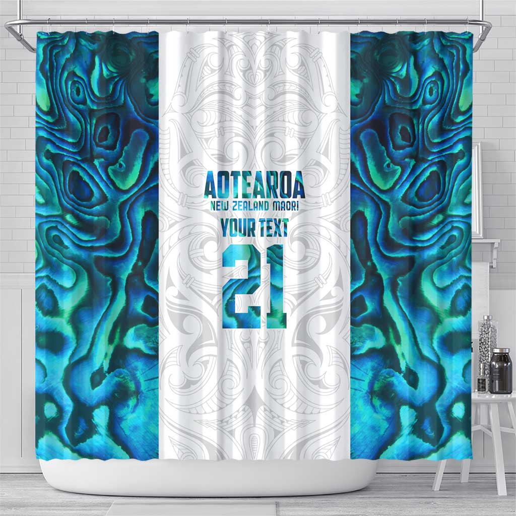 Custom New Zealand Aotearoa Shower Curtain Maori Paua Shell Indigenous LT9 - Polynesian Pride