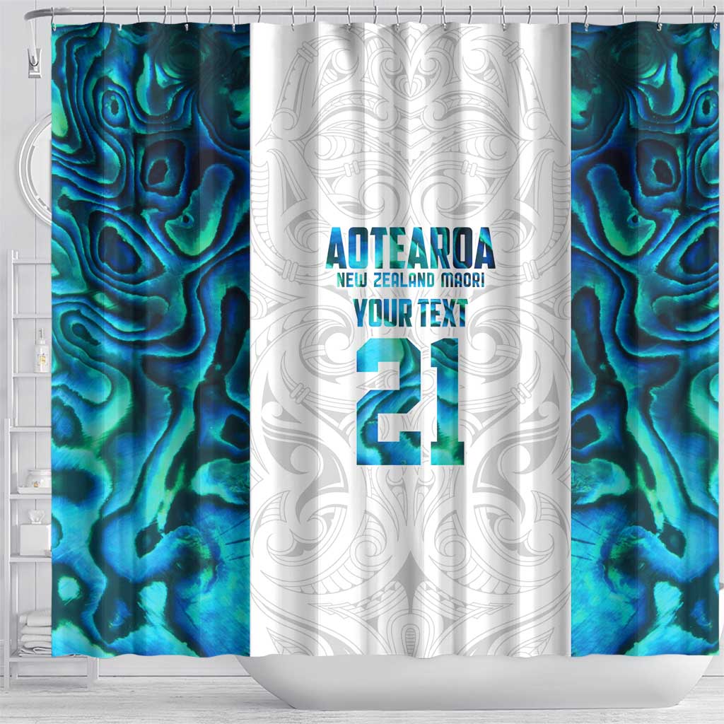 Custom New Zealand Aotearoa Shower Curtain Maori Paua Shell Indigenous LT9 - Polynesian Pride