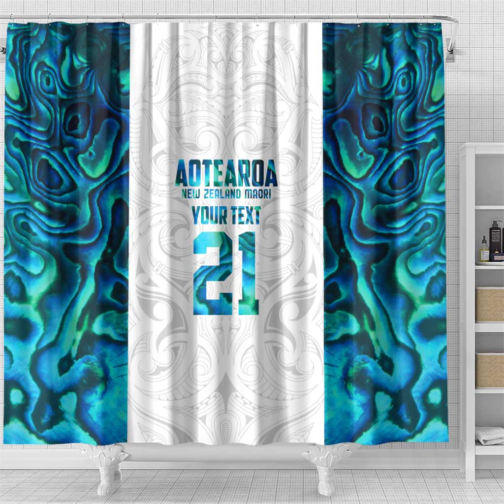 Custom New Zealand Aotearoa Shower Curtain Maori Paua Shell Indigenous LT9 - Polynesian Pride