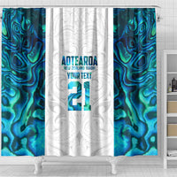 Custom New Zealand Aotearoa Shower Curtain Maori Paua Shell Indigenous LT9 - Polynesian Pride