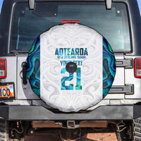 Custom New Zealand Aotearoa Spare Tire Cover Maori Paua Shell Indigenous LT9 Blue - Polynesian Pride