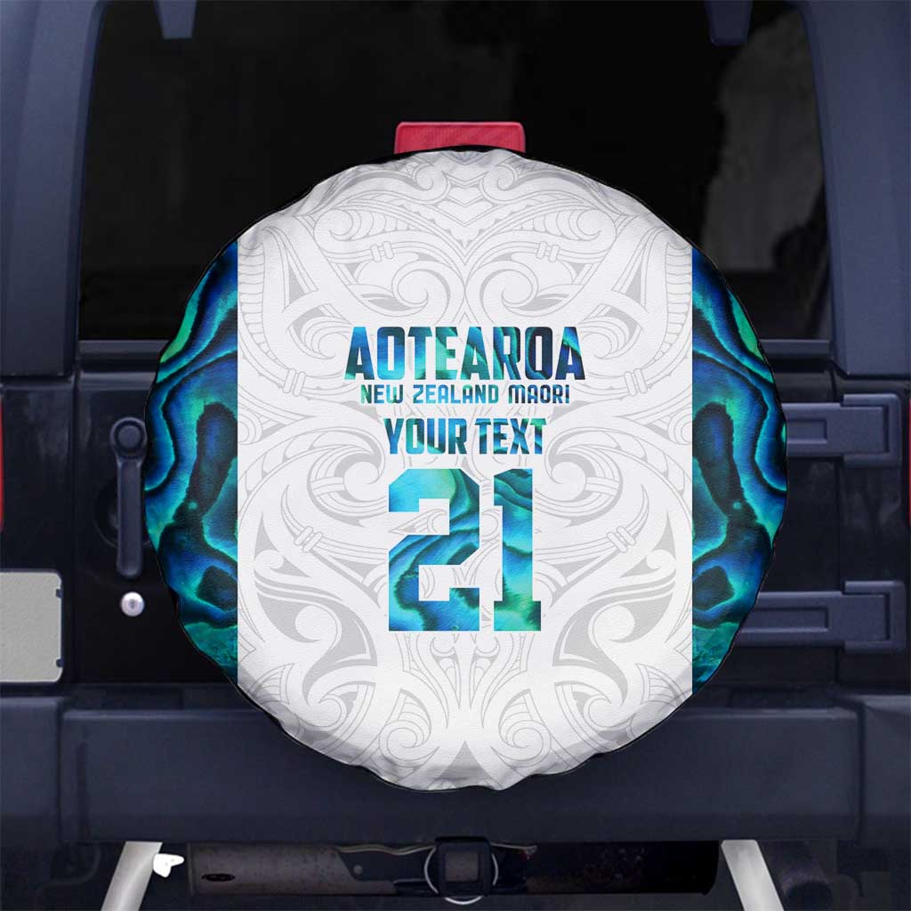 Custom New Zealand Aotearoa Spare Tire Cover Maori Paua Shell Indigenous LT9 No hole Blue - Polynesian Pride