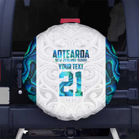 Custom New Zealand Aotearoa Spare Tire Cover Maori Paua Shell Indigenous LT9 No hole Blue - Polynesian Pride