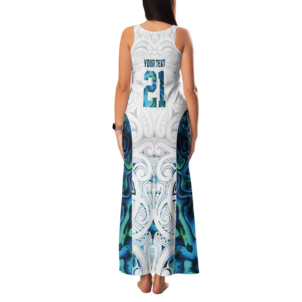 Custom New Zealand Aotearoa Tank Maxi Dress Maori Paua Shell Indigenous - Polynesian Pride