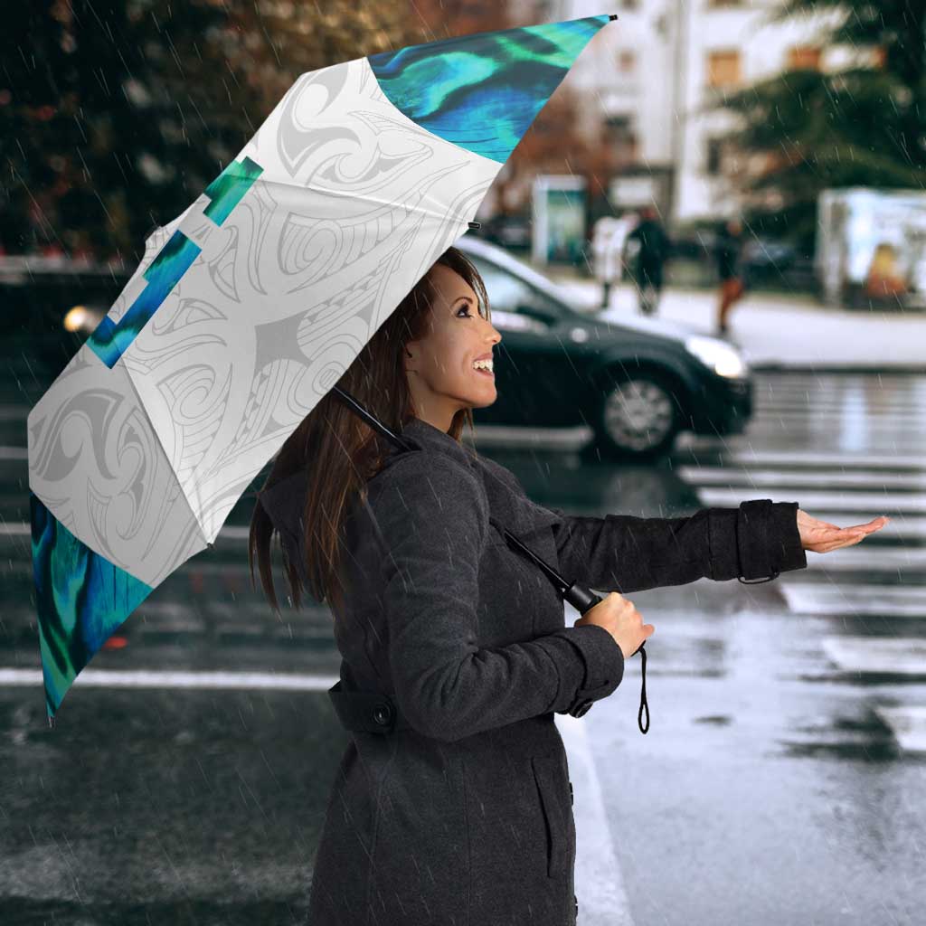 Custom New Zealand Aotearoa Umbrella Maori Paua Shell Indigenous - Polynesian Pride