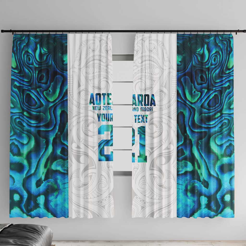 Custom New Zealand Aotearoa Window Curtain Maori Paua Shell Indigenous - Polynesian Pride