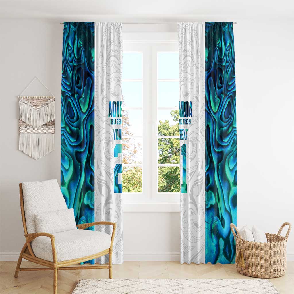 Custom New Zealand Aotearoa Window Curtain Maori Paua Shell Indigenous - Polynesian Pride