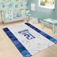 Custom New Zealand Aotearoa Area Rug Purple Maori Paua Shell Indigenous - Polynesian Pride