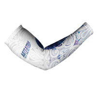 Custom New Zealand Aotearoa Arm Sleeves Purple Maori Paua Shell Indigenous - Polynesian Pride