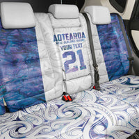 Custom New Zealand Aotearoa Back Car Seat Cover Purple Maori Paua Shell Indigenous - Polynesian Pride