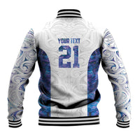 Custom New Zealand Aotearoa Baseball Jacket Purple Maori Paua Shell Indigenous - Polynesian Pride