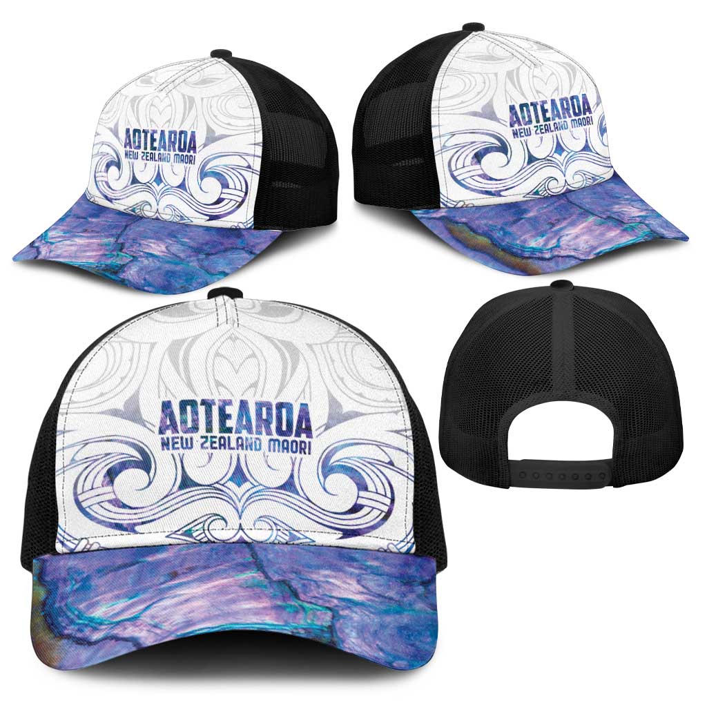 New Zealand Aotearoa Baseball Net Cap Purple Maori Papua Shell Indigenous - Polynesian Pride