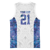 Custom New Zealand Aotearoa Basketball Jersey Purple Maori Paua Shell Indigenous LT9 - Polynesian Pride
