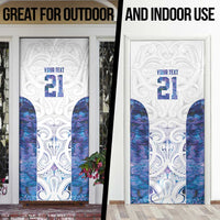 Custom New Zealand Aotearoa Door Cover Purple Maori Paua Shell Indigenous - Polynesian Pride