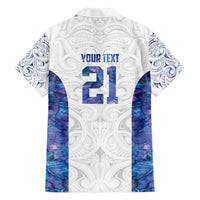 Custom New Zealand Aotearoa Family Matching Off Shoulder Maxi Dress and Hawaiian Shirt Purple Maori Paua Shell Indigenous - Polynesian Pride