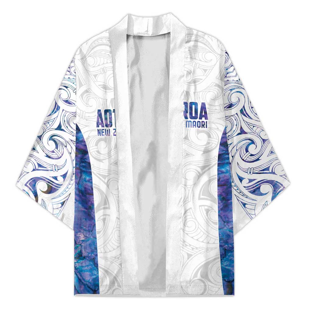 Custom New Zealand Aotearoa Kimono Purple Maori Paua Shell Indigenous - Polynesian Pride