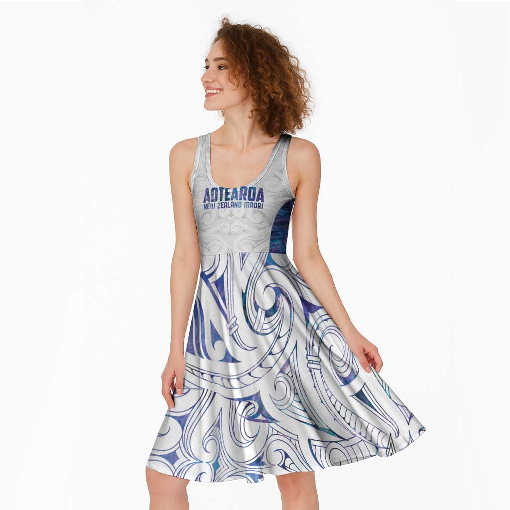 Custom New Zealand Aotearoa Midi Dress Purple Maori Paua Shell Indigenous - Polynesian Pride