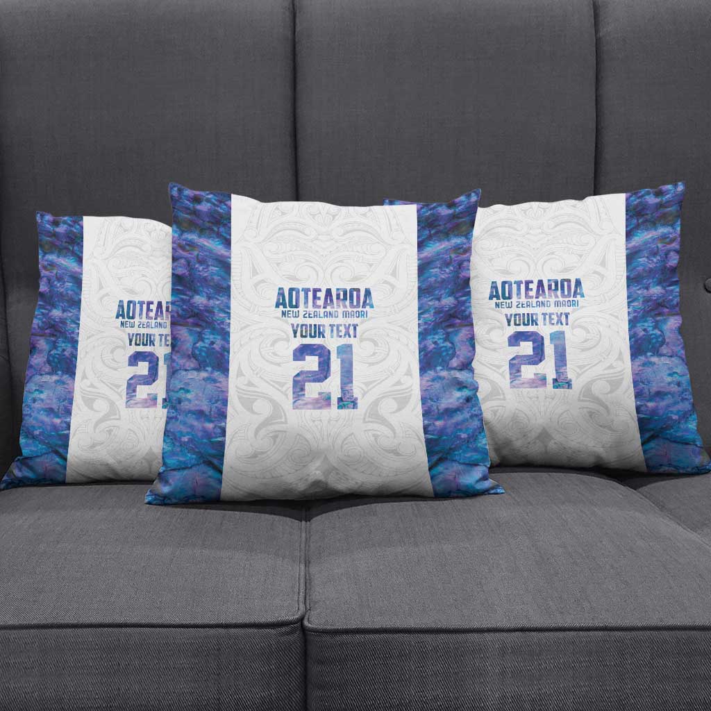 Custom New Zealand Aotearoa Pillow Cover Purple Maori Paua Shell Indigenous LT9 - Polynesian Pride