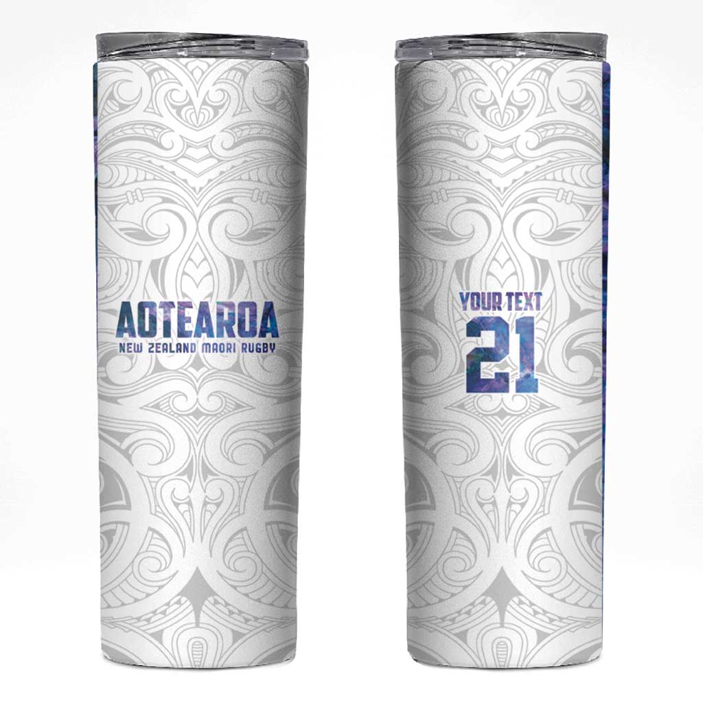 Custom New Zealand Aotearoa Skinny Tumbler Purple Maori Paua Shell Indigenous - Polynesian Pride