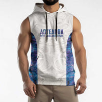 Custom New Zealand Aotearoa Sleeveless Hoodie Purple Maori Paua Shell Indigenous LT9 - Polynesian Pride