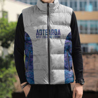 Custom New Zealand Aotearoa Sleeveless Puffer Jacket Purple Maori Paua Shell Indigenous LT9 - Polynesian Pride
