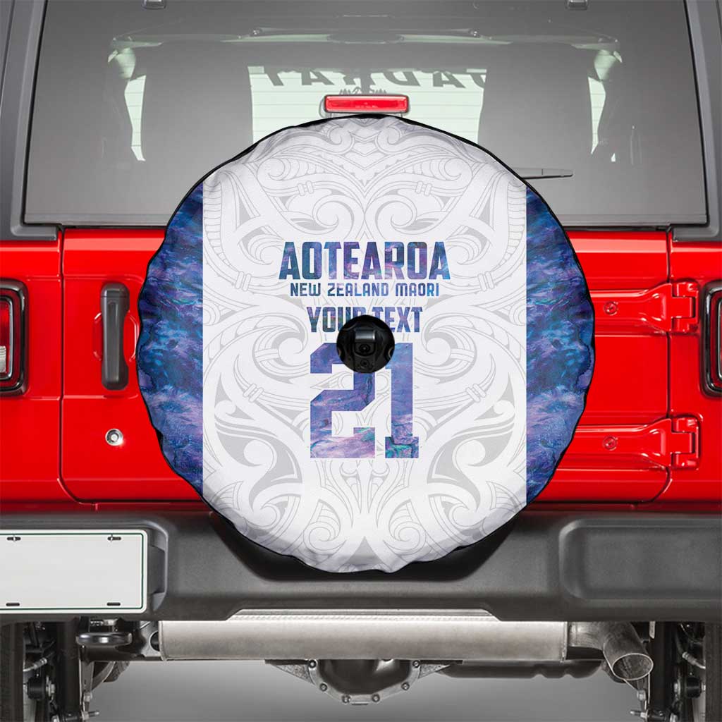 Custom New Zealand Aotearoa Spare Tire Cover Purple Maori Paua Shell Indigenous LT9 - Polynesian Pride