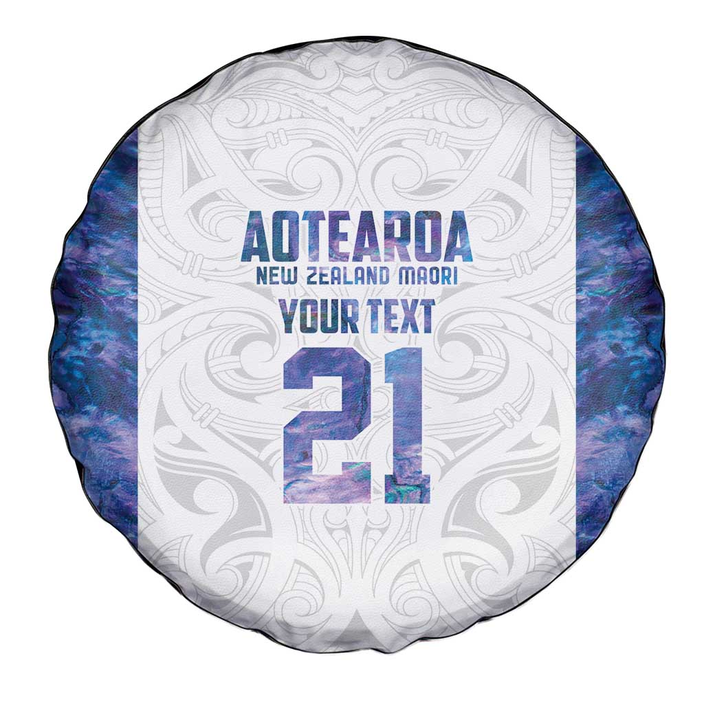 Custom New Zealand Aotearoa Spare Tire Cover Purple Maori Paua Shell Indigenous LT9 - Polynesian Pride