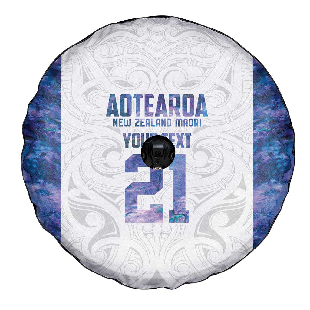 Custom New Zealand Aotearoa Spare Tire Cover Purple Maori Paua Shell Indigenous LT9 - Polynesian Pride