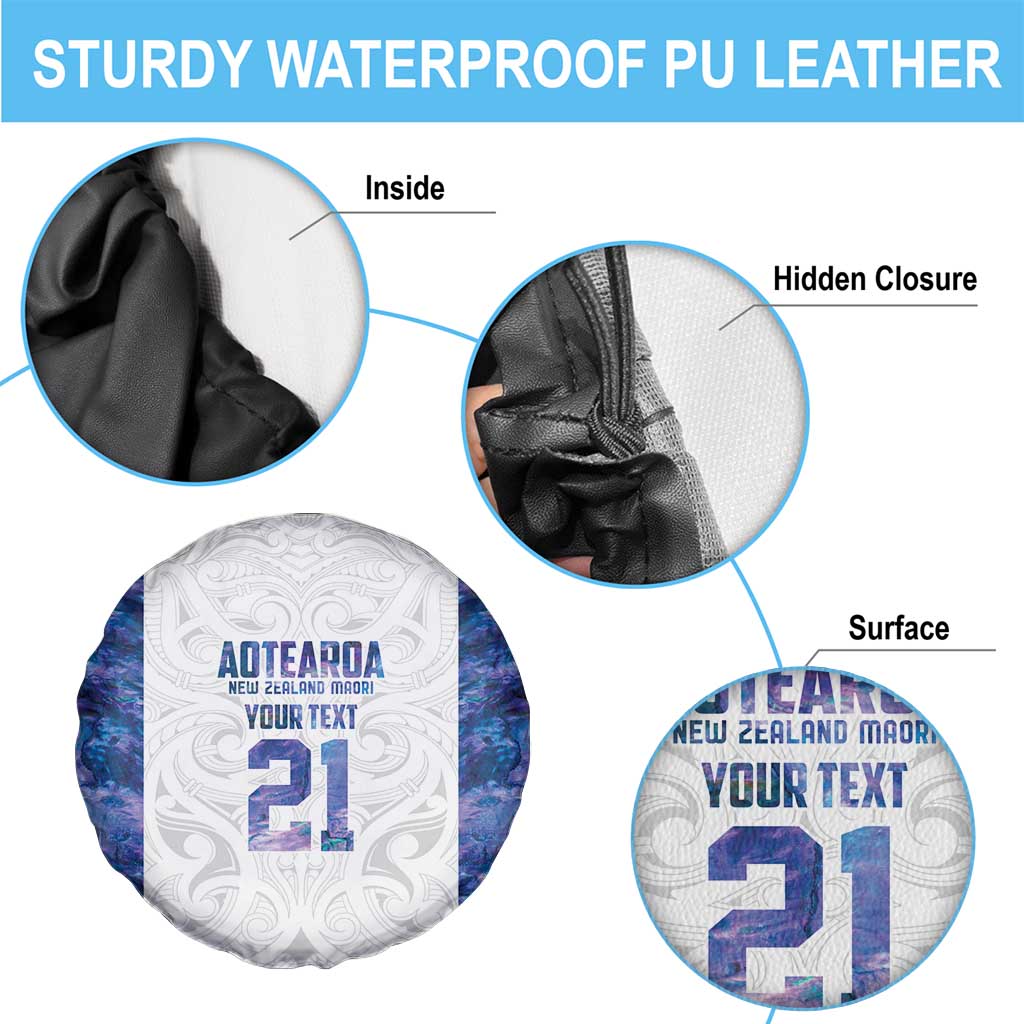 Custom New Zealand Aotearoa Spare Tire Cover Purple Maori Paua Shell Indigenous LT9 - Polynesian Pride