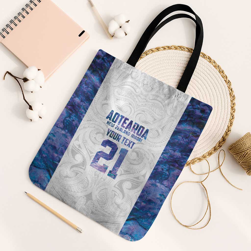 Custom New Zealand Aotearoa Tote Bag Purple Maori Paua Shell Indigenous - Polynesian Pride