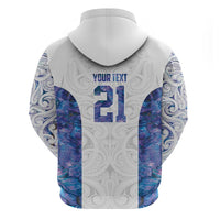 Custom New Zealand Aotearoa Zip Hoodie Purple Maori Paua Shell Indigenous - Polynesian Pride