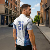 Custom New Zealand Aotearoa Zipper Polo Shirt Purple Maori Paua Shell Indigenous - Polynesian Pride