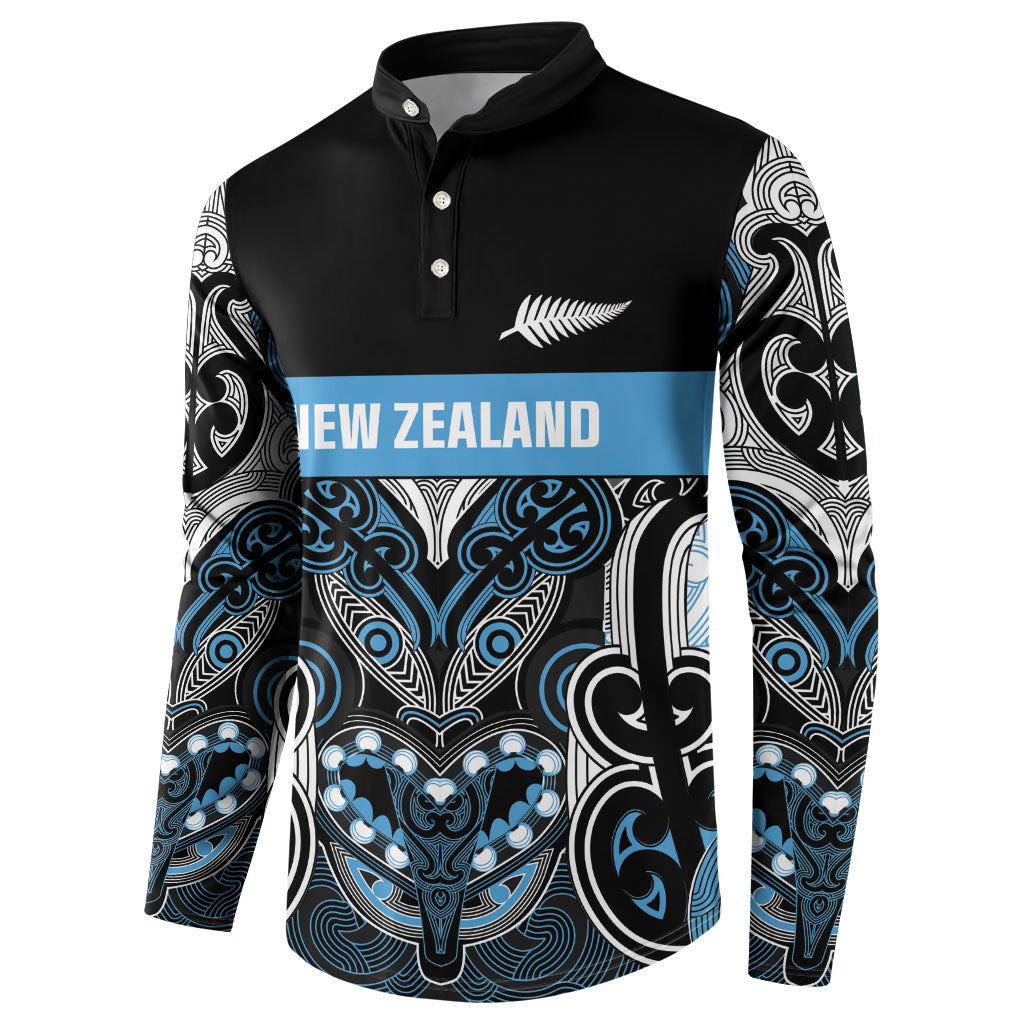 World Cricket Custom New Zealand Button Sweatshirt Kia kaha nga Potae Pango