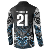 World Cricket Custom New Zealand Button Sweatshirt Kia kaha nga Potae Pango