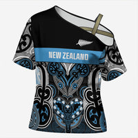 World Cricket Custom New Zealand Cross Shoulder Shirt Kia kaha nga Potae Pango
