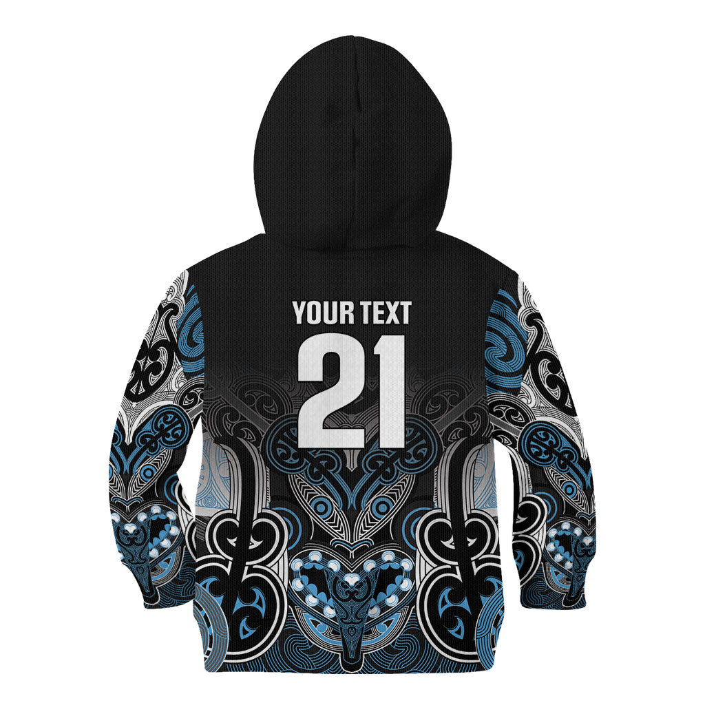 World Cricket Custom New Zealand Kid Hoodie Kia kaha nga Potae Pango
