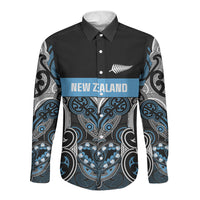 World Cricket Custom New Zealand Long Sleeve Button Shirt Kia kaha nga Potae Pango