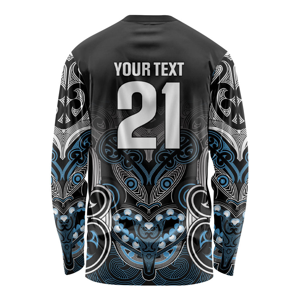 World Cricket Custom New Zealand Long Sleeve Shirt Kia kaha nga Potae Pango