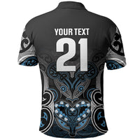 World Cricket Custom New Zealand Polo Shirt Kia kaha nga Potae Pango