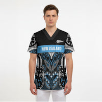 World Cricket Custom New Zealand Scrub Top Kia kaha nga Potae Pango