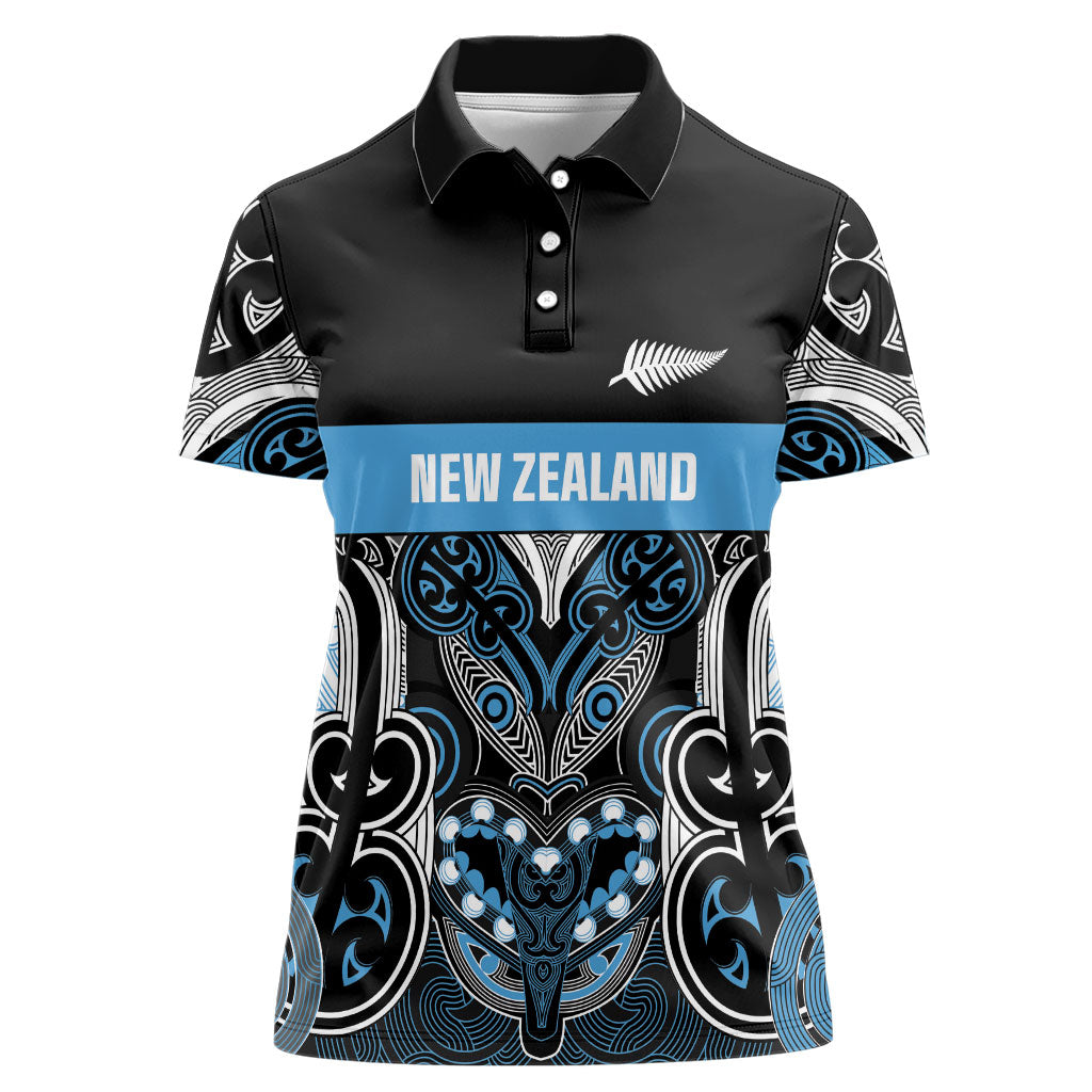 World Cricket Custom New Zealand Women Polo Shirt Kia kaha nga Potae Pango
