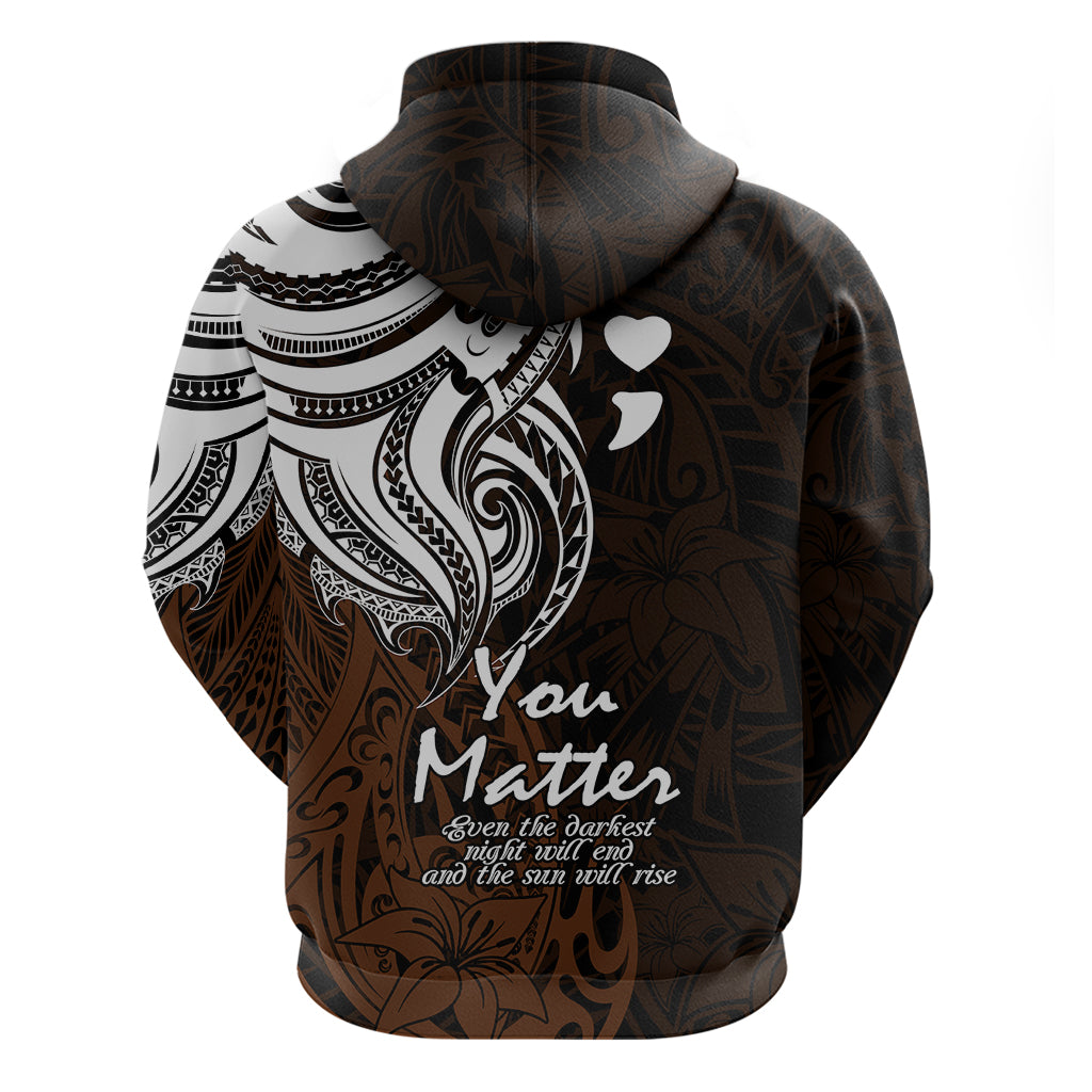 Your Matter Suicide Prevention Hoodie Gold Polynesian Tribal LT9 - Polynesian Pride