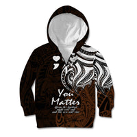 Your Matter Suicide Prevention Kid Hoodie Gold Polynesian Tribal LT9 Zip Hoodie Gold - Polynesian Pride
