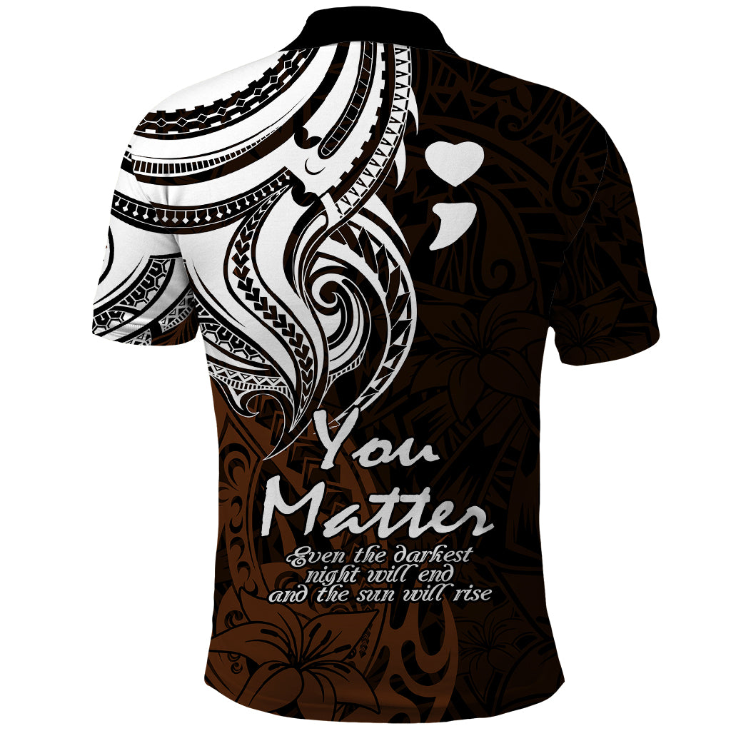 Your Matter Suicide Prevention Polo Shirt Gold Polynesian Tribal LT9 - Polynesian Pride