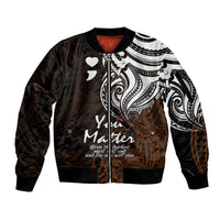 Your Matter Suicide Prevention Sleeve Zip Bomber Jacket Gold Polynesian Tribal LT9 Unisex Gold - Polynesian Pride