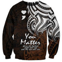 Your Matter Suicide Prevention Sweatshirt Gold Polynesian Tribal LT9 Unisex Gold - Polynesian Pride